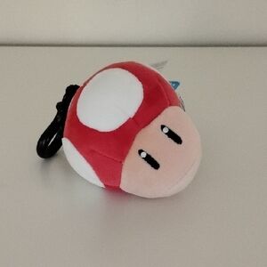 Red Mushroom Plush Clip-On Bag Charm for Kids
